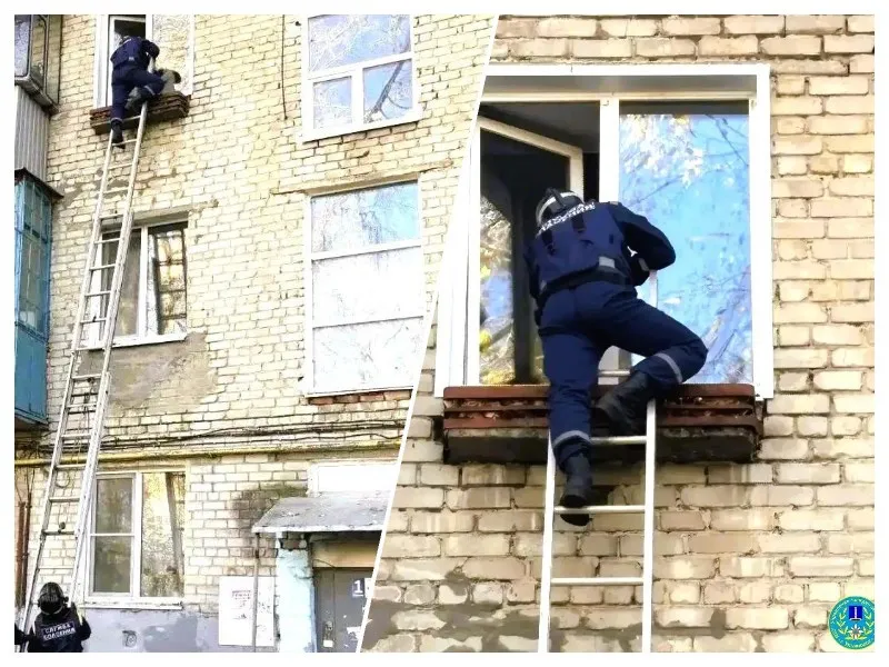 Спасатели сняли с окна третьего этажа оставленного дома ребёнка