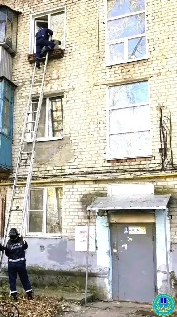 Спасатели сняли малыша с окна третьего этажа на улице Стасова